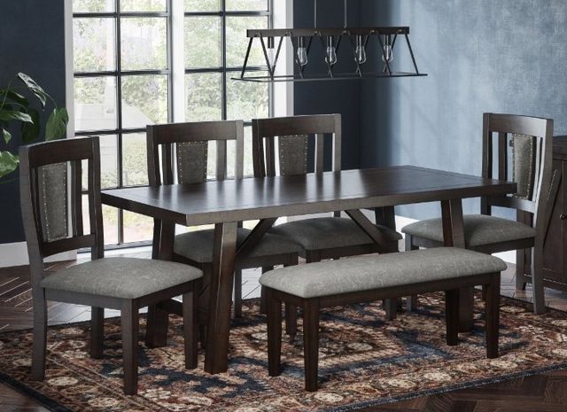 Jofran Inc. American Rustics 6-Piece Dark Brown/Gray Dining Set-1