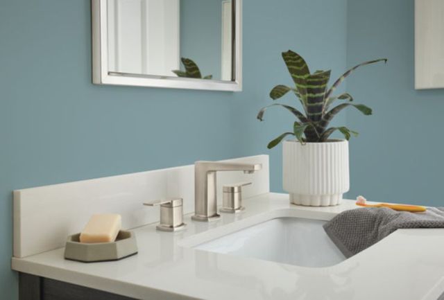 Peerless Ezra® Brushed Nickel 2-Handle Widespread Nickel Lavatory Faucet-1