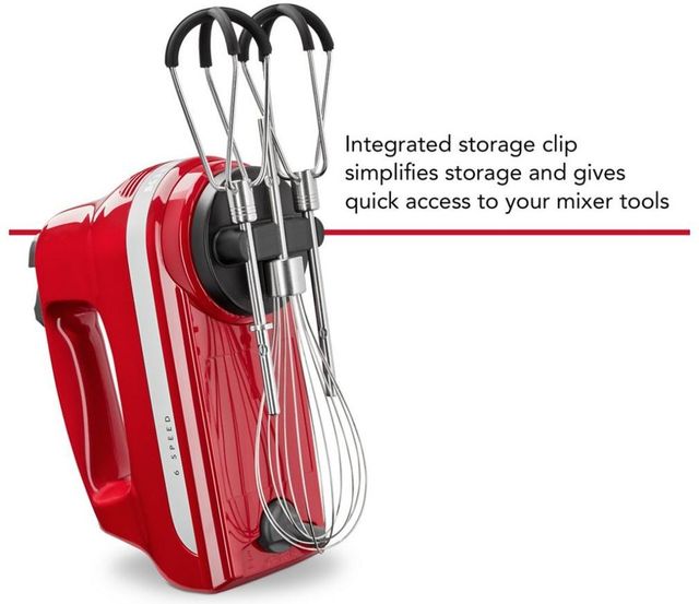 KitchenAid® 6 Speed Empire Red Hand Mixer-2