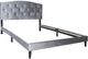 Fashion Bed Group Lion Grey Queen Upholstered Bed-1
