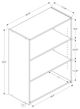 Monarch Specialties Inc. 36"H Grey 3 Shelves Bookcase-4