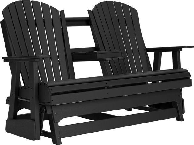 Signature Design by Ashley® Hyland Wave Black Polyethylene Outdoor Glider Loveseat