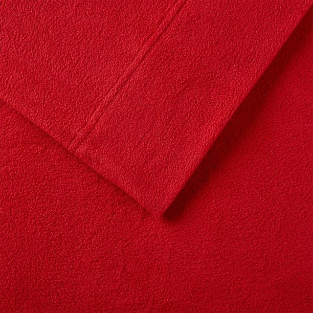 Olliix by True North by Sleep Philosophy 3 Piece Red Twin Micro Fleece Sheet Set-1