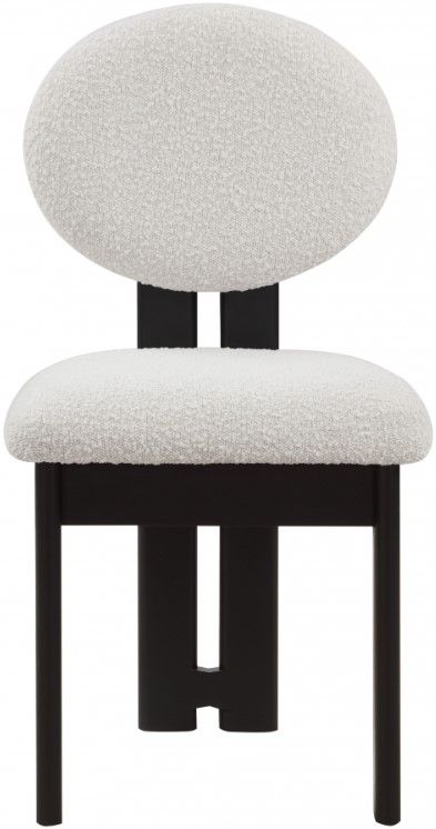 Meridian Furniture Napa Cream/Black Boucle Upholstered Dining Chair-1
