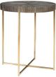 Uttermost® Taja Dark Walnut Accent Table with Brushed Brass Base-0