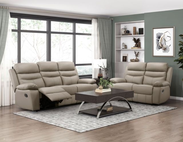 Homelegance® Hancock Latte Double Manual Reclining Loveseat-1