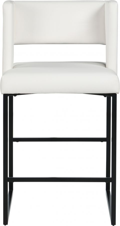 Meridian Furniture Caleb White Velvet Counter Stool-1