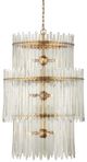 Currey & Company Electra Antique Brass/Clear Three-Tier Chandelier-4