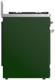 Ilve® Majestic III 30" Emerald Green Pro Style Dual Fuel Liquid Propane Range with 5 Black Brass Burners and Copper Trim-3