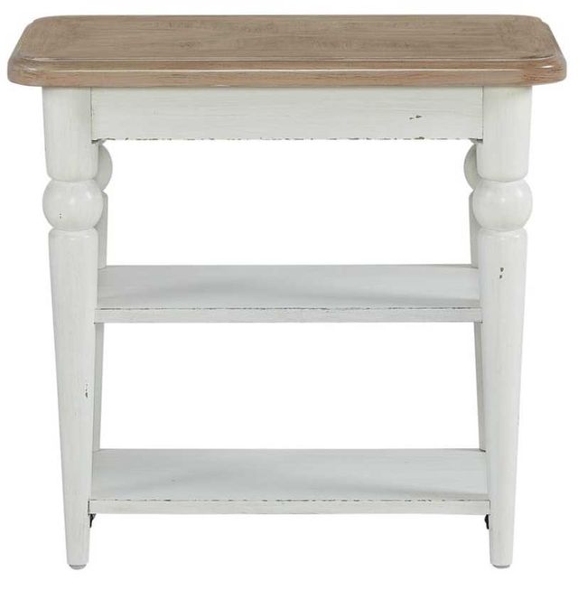 Liberty Furniture Turnberry Park Toasted Oat Chairside Table with Washed White Base-3