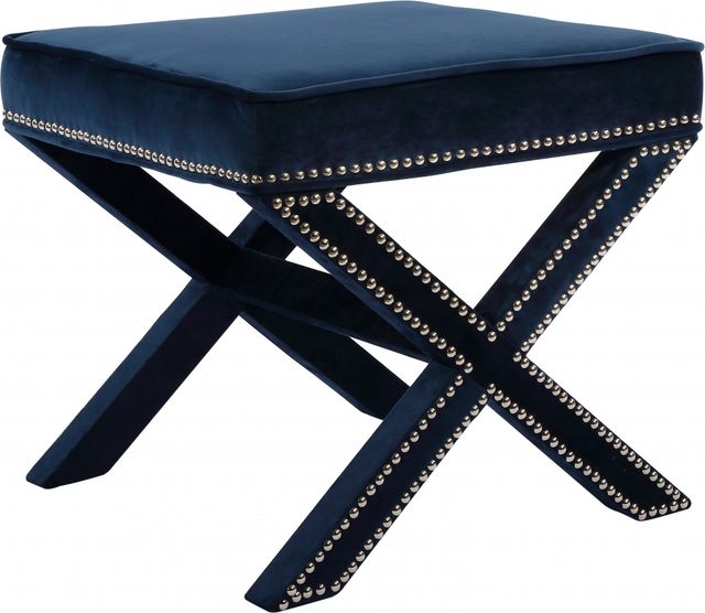 Meridian Furniture Nixon Navy Velvet Stool-0