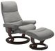 Stressless® by Ekornes® Customizable View Small Manual Recliner and Ottoman with Classic Base-0