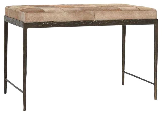 Classic Home Achen Bronze/Canyon Sand Hide 28" Bench-0