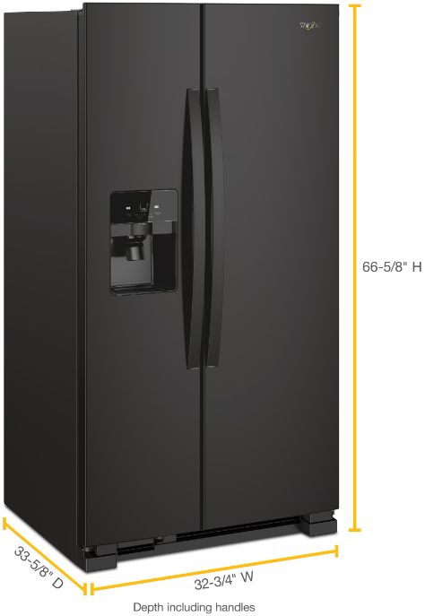 Whirlpool® 33" 21 Cu. Ft. Black Side-by-Side Refrigerator-3