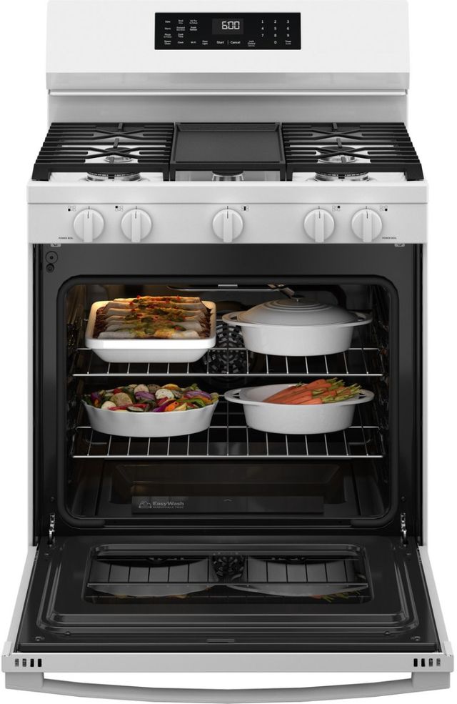GE® 30'' White Freestanding Gas Range-3