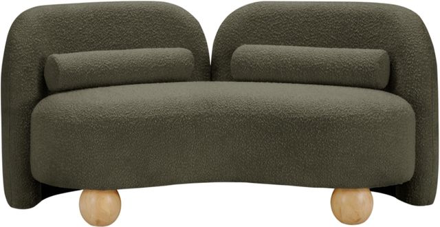 Meridian Furniture Daphne Olive 64" Boucle Fabric Loveseat-2