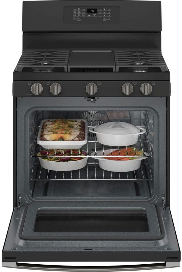 GE® 30" Fingerprint Resistant Black Slate Free Standing Gas Range-2