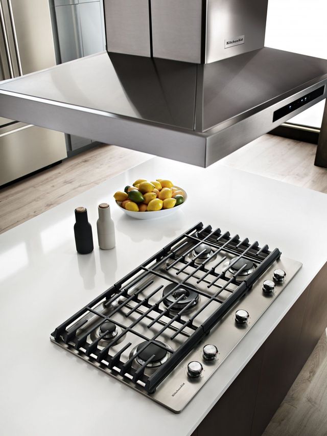 KitchenAid® 36'' Stainless Steel Island Mount Canopy Range Hood-6