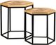 Coaster® Adger 2-Piece Natural Hexagon Nesting Tables with Black Metal Frame-0