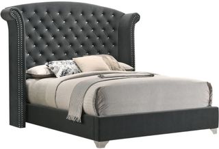 Coaster® Melody Grey Queen Wingback Upholstered Bed 