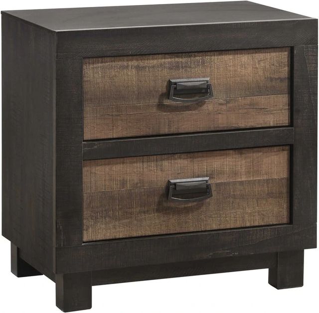 Elements International Harlington Rustic Gray Nightstand-0