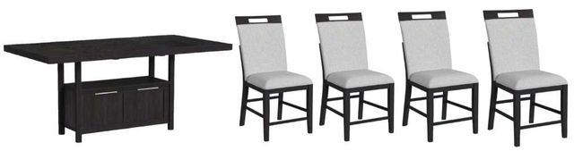 Elements International Transcend 5-Piece Charcoal Counter Height Dining Set-0