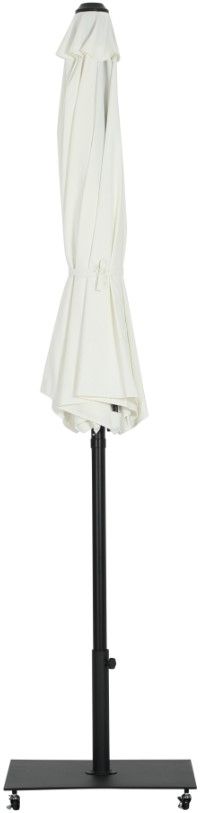 Meridian Furniture Fiji Matte Black/White Aluminum Outdoor Patio Umbrella and Base-1