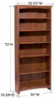 Whittier Wood® Furniture Customizable McKenzie 30" x 72" Bookcase-1