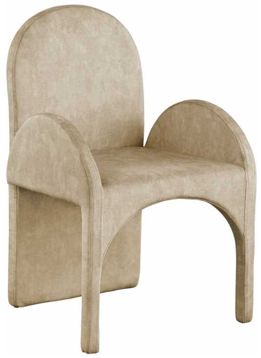 Meridian Furniture Summer Beige Velvet Dining Arm Chair-0