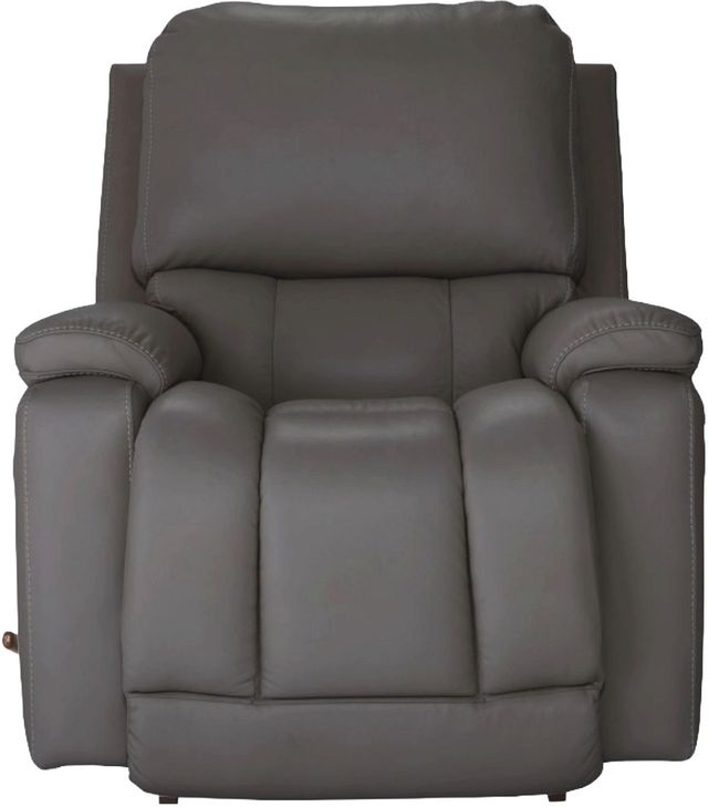 La-Z-Boy® Greyson Blue Grey Leather Manual Rocking Recliner-2