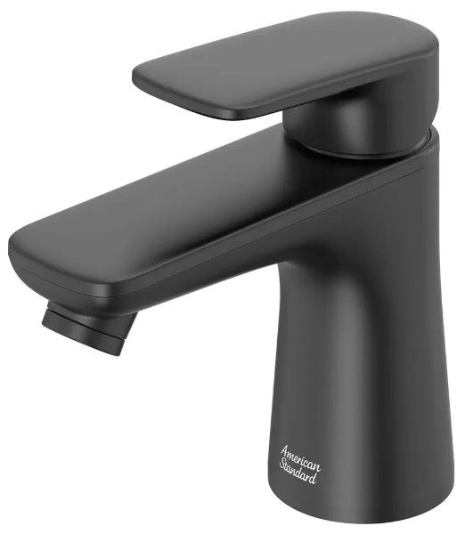 American Standard Aspirations Matte Black Single-Handle Petite Bathroom Faucet with Drain-3