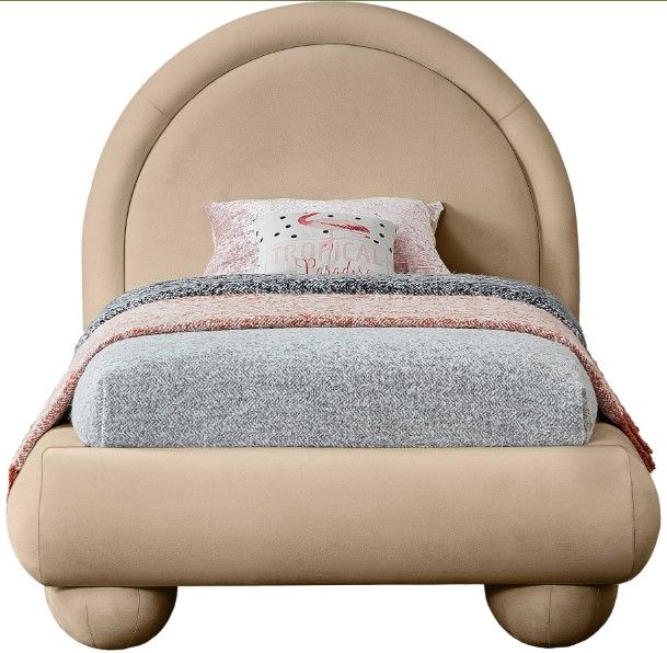 Meridian Furniture Madrid Beige Twin Upholstered Panel Bed-1