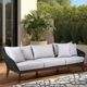 Armen Living Athos Charcoal/Dark Brown/Light Gray Fabric/Rope/Wood Outdoor Sofa-1