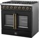 FORNO® Galiano Series Alta Qualita 36" Black Pro Style Gas Range-2