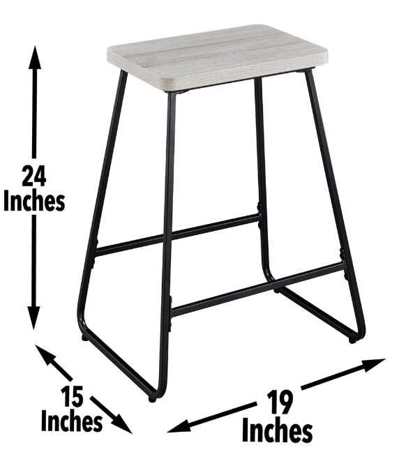 Steve Silver Co. Carson 2-Piece Black/Weathered Driftwood Counter Stool Set-2