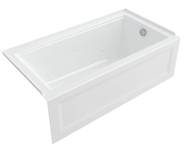 American Standard Town Square® S White 60” x 32” Integral Apron Bathtub with Right-Hand Outlet-1