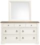 Magnussen Home® Kingston Cerused Nutmeg/Whisper White Drawer Dresser with Landscape Mirror-2