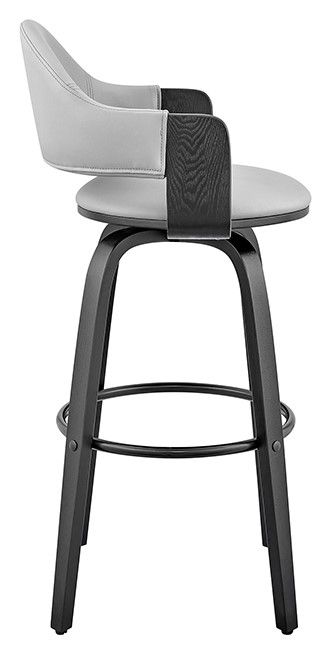Armen Living Daxton Gray/Matte Black 30" Bar Stool-1