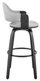 Armen Living Daxton Gray/Matte Black 30" Bar Stool-1