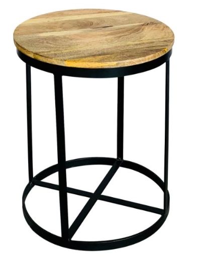 Jaipur Furniture Ravi Range Black/Brown Large Round Stool-0