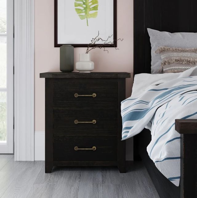 Jofran Inc. Madison County Vintage Black Power Nightstand-1