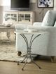 Hammary® Litchfield Dover White Stone Top Chairside Table with Silver Base-1