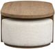 Magnussen Home® Hayden 3-Piece Golden Oat Lift Top Storage Cocktail Table with Upholstered Stools Set-3
