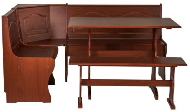 Linon Chelsea 3-Piece Walnut Nook Set-3