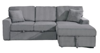 Milton Greens Stars 2-Piece Dark Gray Right Hand Facing Sectional with Pull-Out Bed