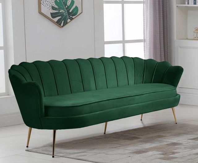 Meridian Furniture Gardenia Green Velvet Sofa-1