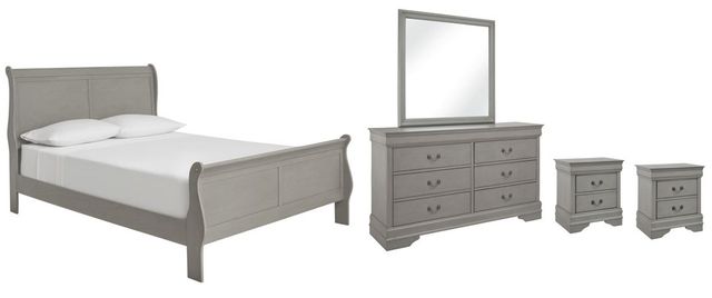 Signature Design by Ashley® Kordasky 5-Piece Gray King Sleigh Bed Set-0