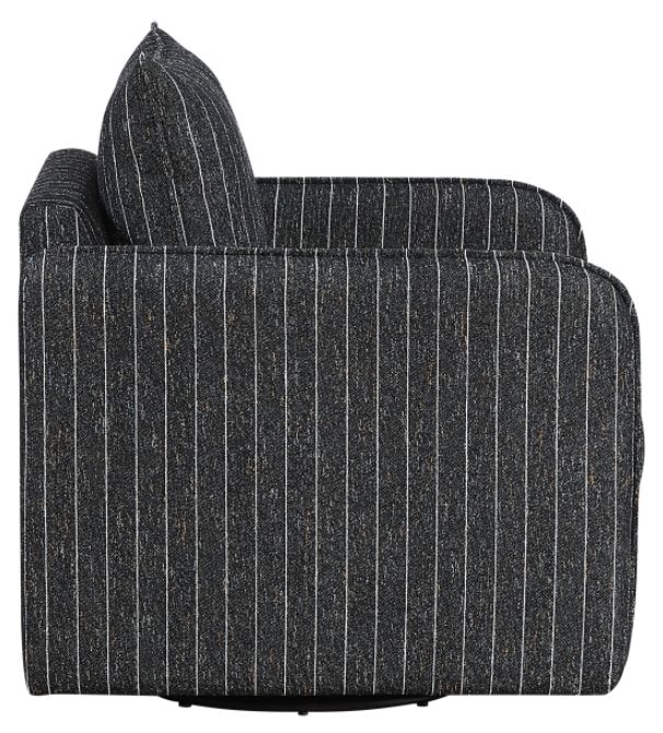 Homelegance® Pinstripe Black/White Swivel Chair-3