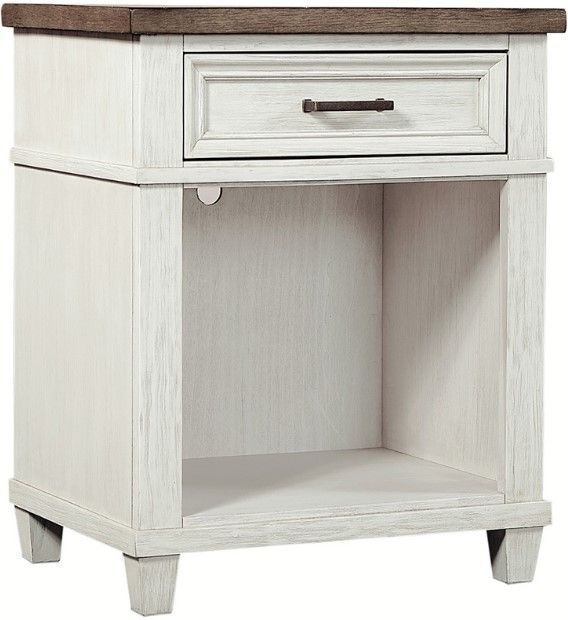 aspenhome® Caraway Aged Ivory 1-Drawer Nightstand-0