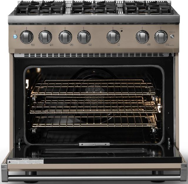 Viking® 5 Series 36" Nantucket Pro Style Gas (LP) Range with Polished Chrome Trim-1